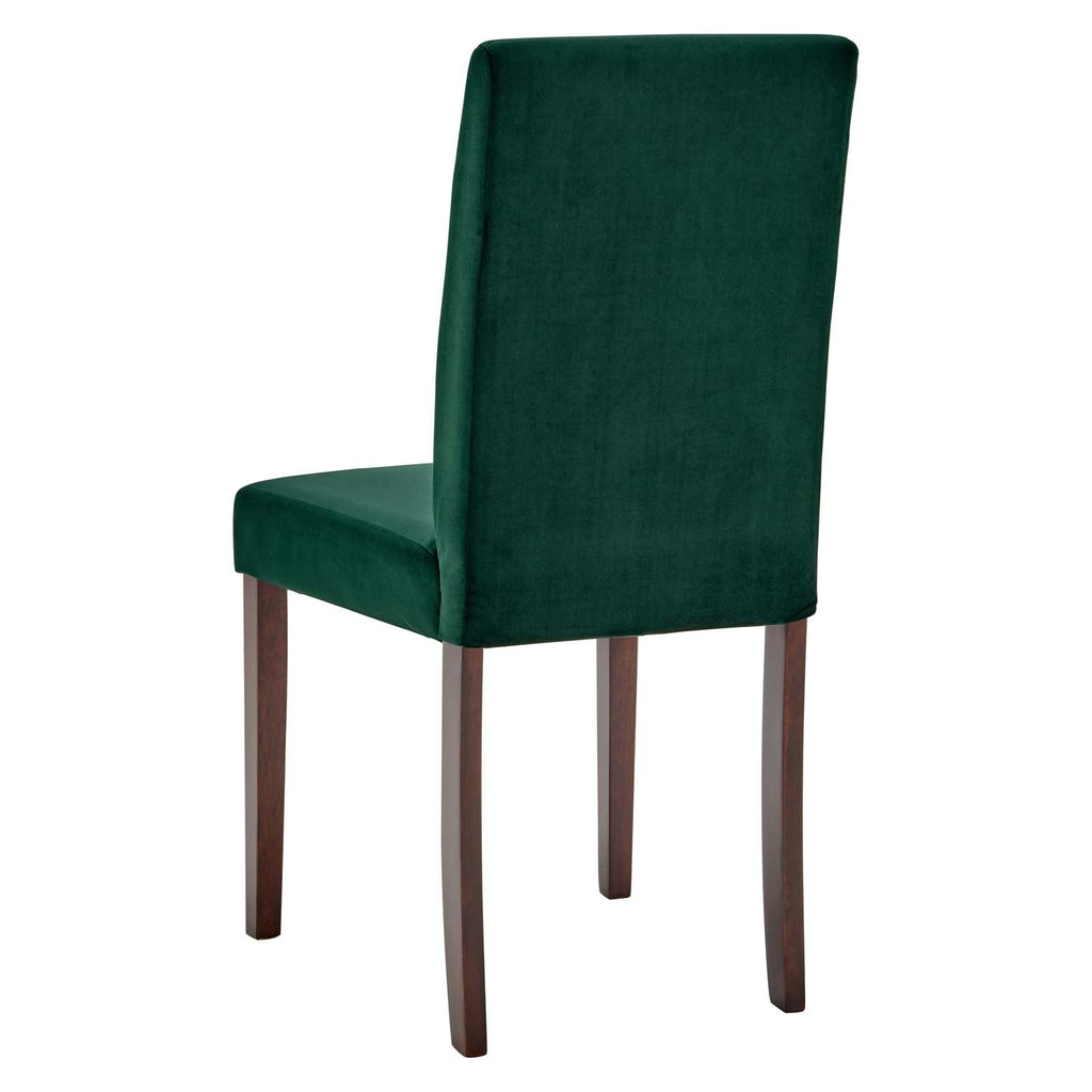 Prosper Upholstered Velvet Dining Side Chair Set of 2 in Green