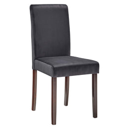 Prosper Upholstered Velvet Dining Side Chair Set of 2 in Gray