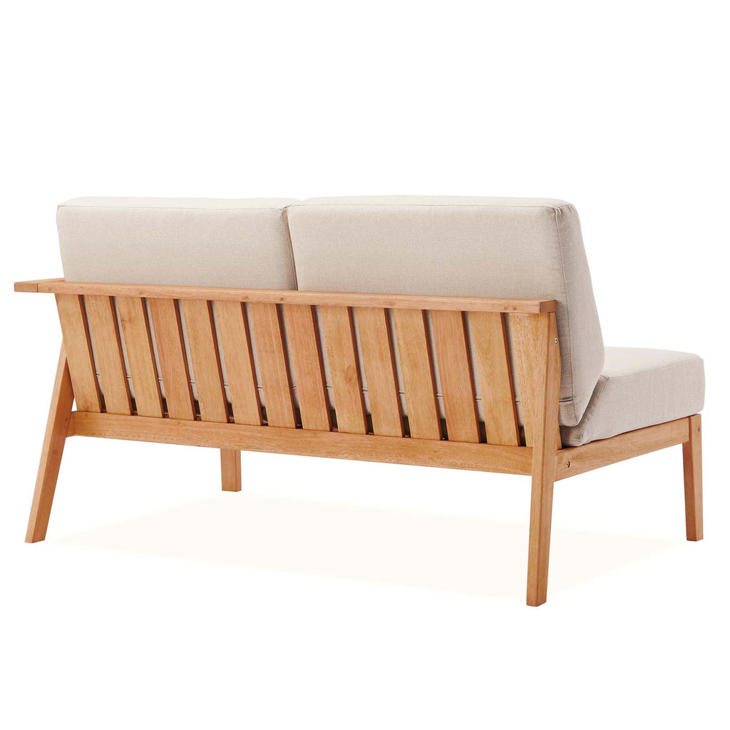 Sedona Outdoor Patio Eucalyptus Wood Left-Facing Loveseat