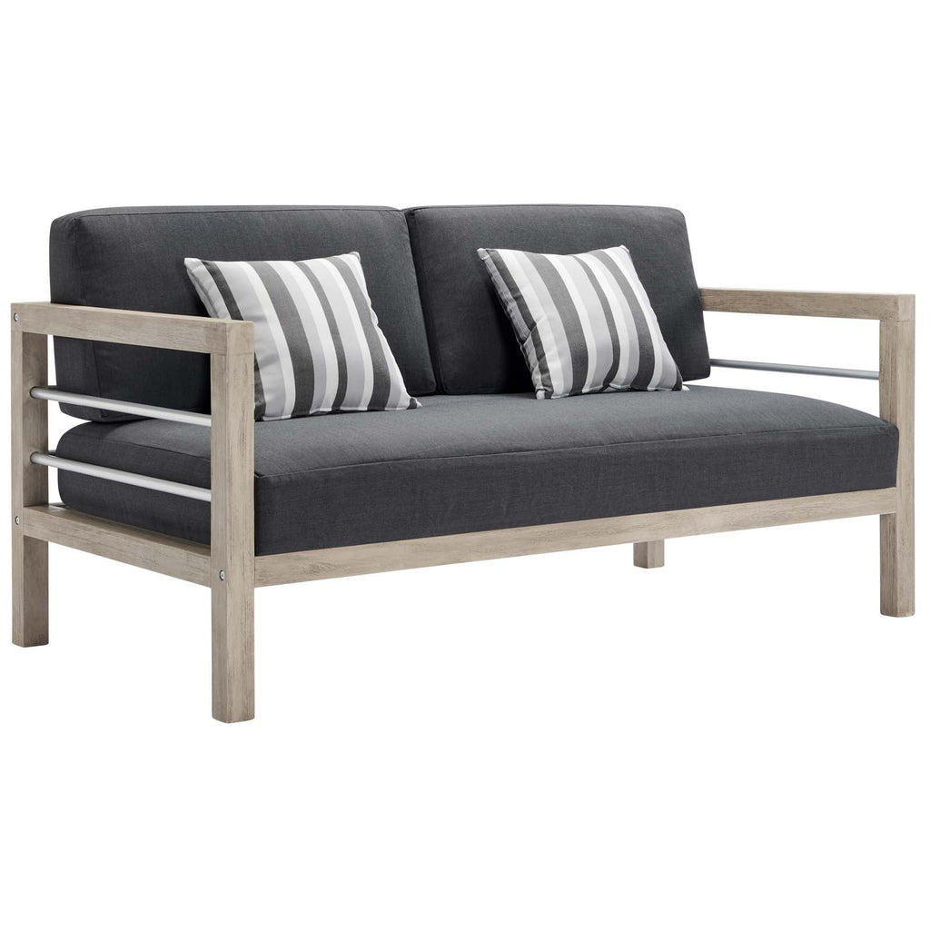 Wiscasset Outdoor Patio Acacia Wood Loveseat