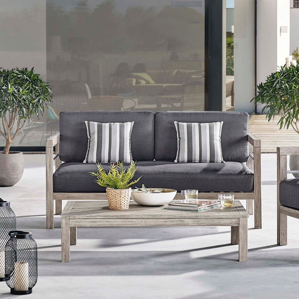 Wiscasset Outdoor Patio Acacia Wood Loveseat