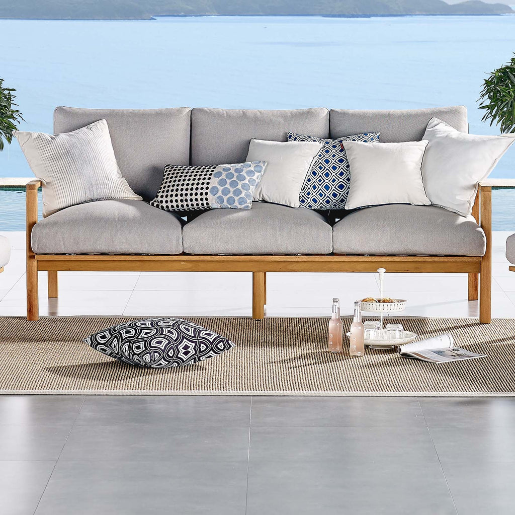 Orlean Outdoor Patio Eucalyptus Wood Sofa