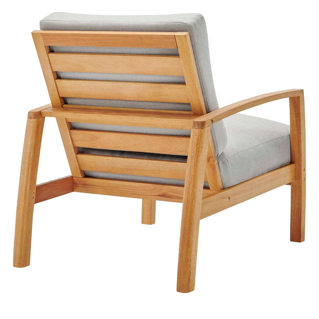 Orlean Outdoor Patio Eucalyptus Wood Lounge Armchair