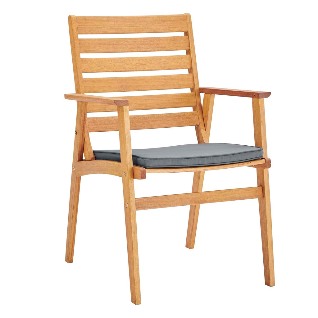 Syracuse Outdoor Patio Eucalyptus Wood Dining Chair Set of 2