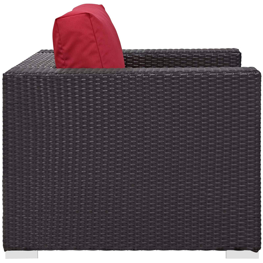 Convene 3 Piece Set Outdoor Patio with Fire Pit in Espresso Red-2