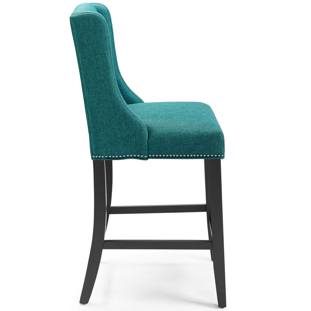 Baron Upholstered Fabric Counter Stool in Teal