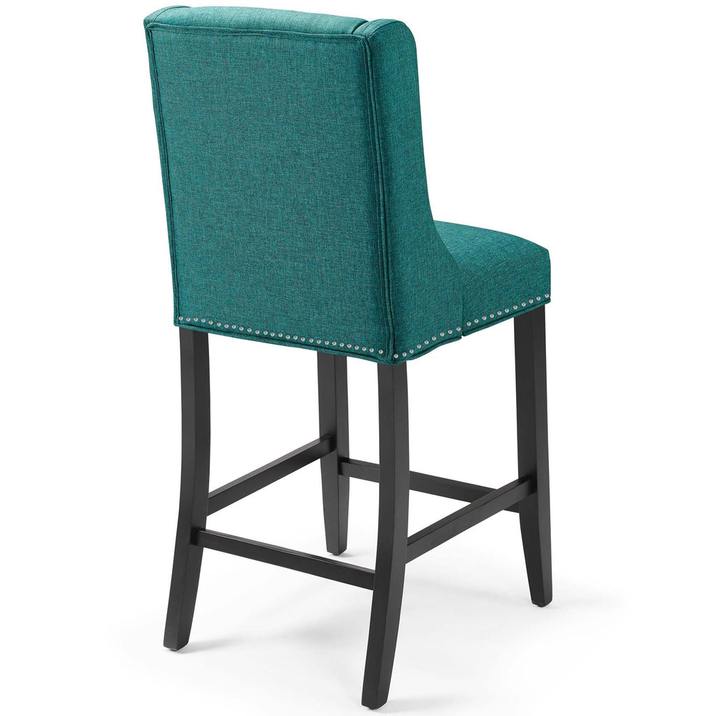 Baron Upholstered Fabric Counter Stool in Teal