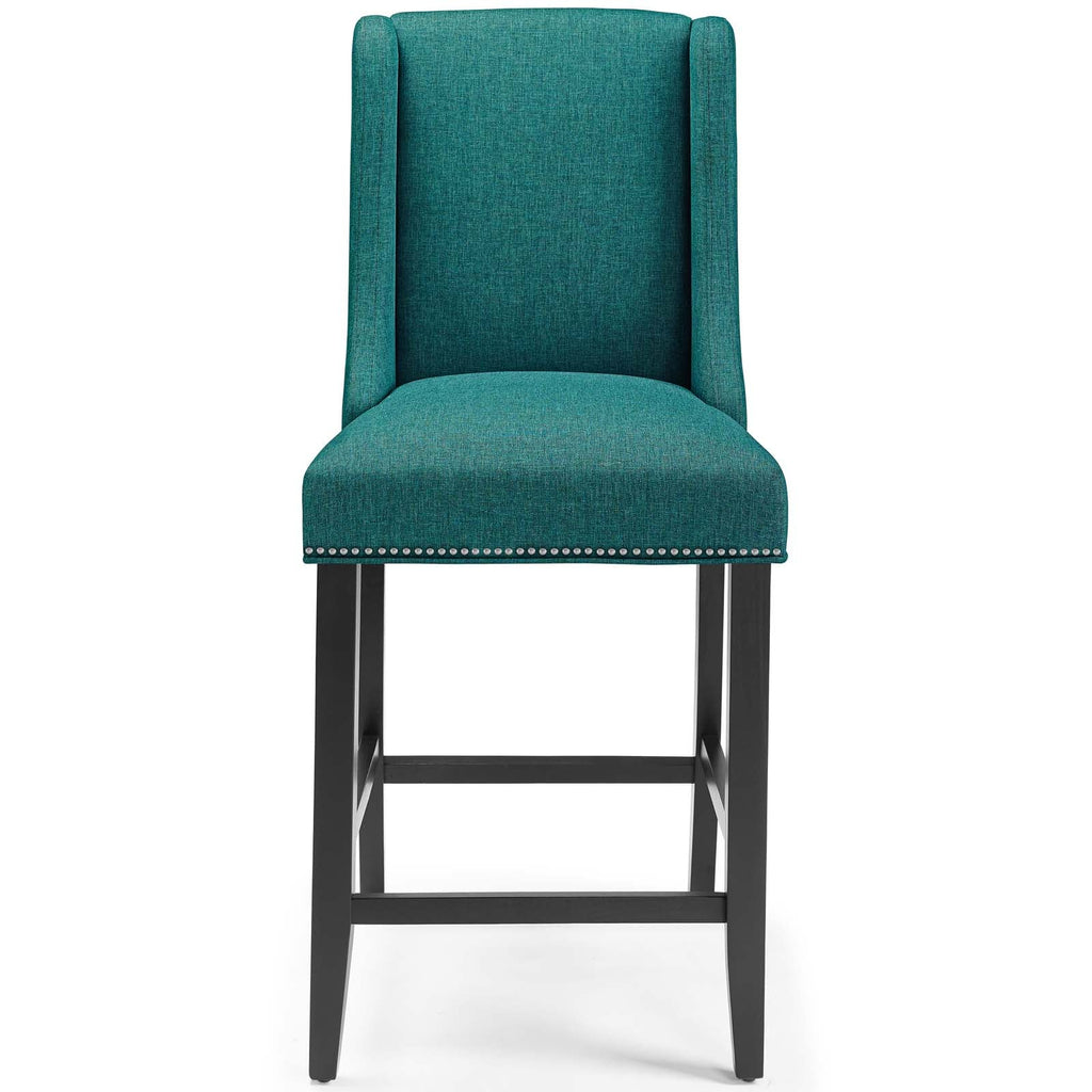 Baron Upholstered Fabric Counter Stool in Teal