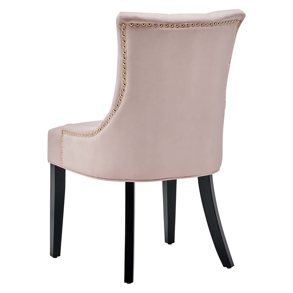 Regent Tufted Performance Velvet Dining Side Chairs - Set of 2 in Pink