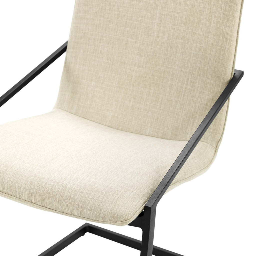 Pitch Upholstered Fabric Dining Armchair in Black Beige