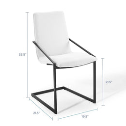 Pitch Upholstered Fabric Dining Armchair in Black White