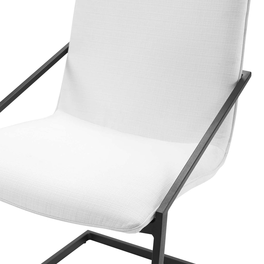Pitch Upholstered Fabric Dining Armchair in Black White