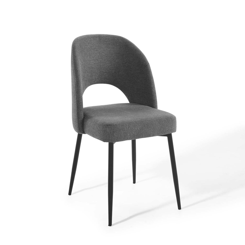 Rouse Upholstered Fabric Dining Side Chair in Black Charcoal
