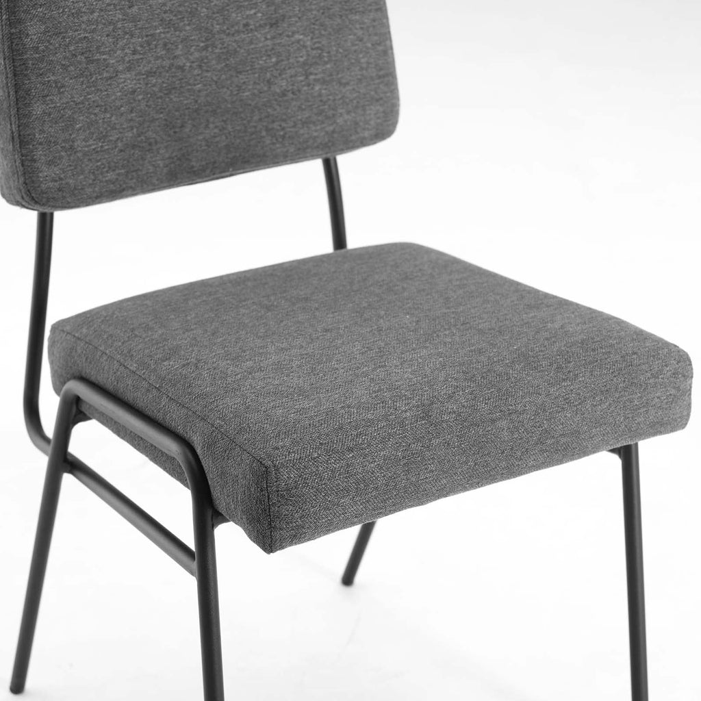 Craft Upholstered Fabric Dining Side Chair in Black Charcoal