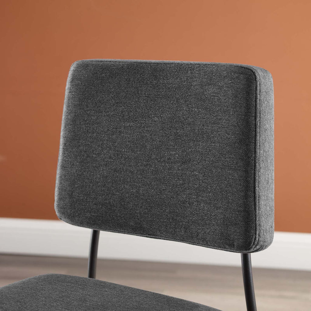 Craft Upholstered Fabric Dining Side Chair in Black Charcoal