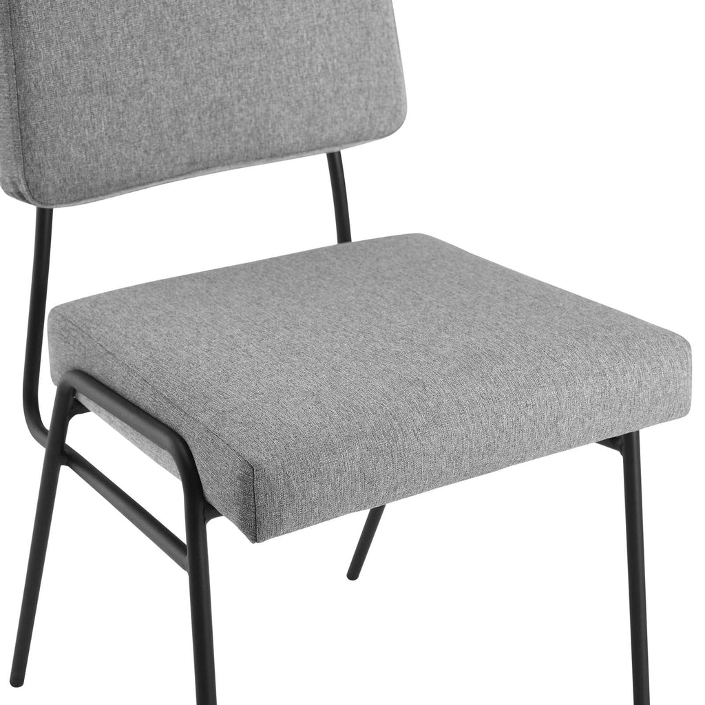 Craft Upholstered Fabric Dining Side Chair in Black Light Gray
