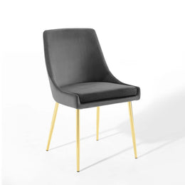 Viscount Performance Velvet Dining Chairs - Set of 2 in Gold Charcoal