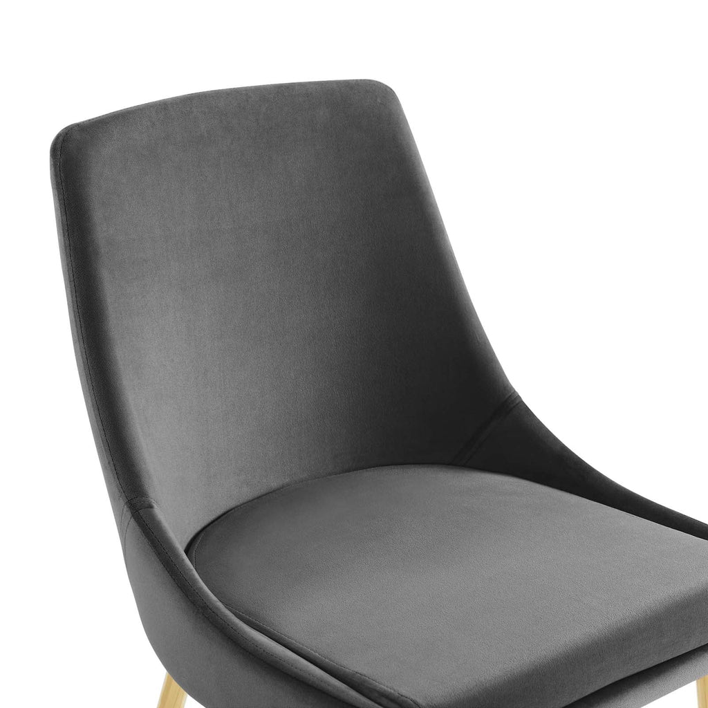 Viscount Performance Velvet Dining Chairs - Set of 2 in Gold Charcoal