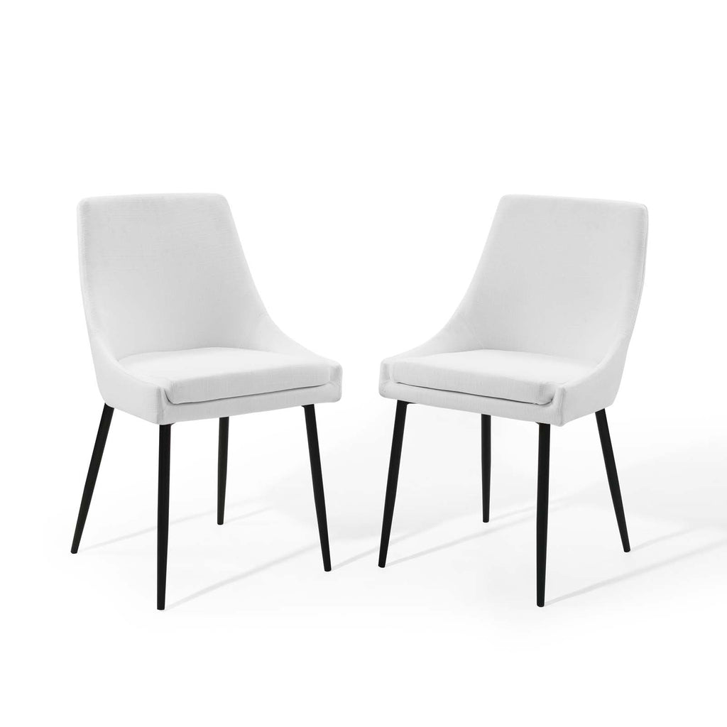 Viscount Upholstered Fabric Dining Chairs - Set of 2 in Black White