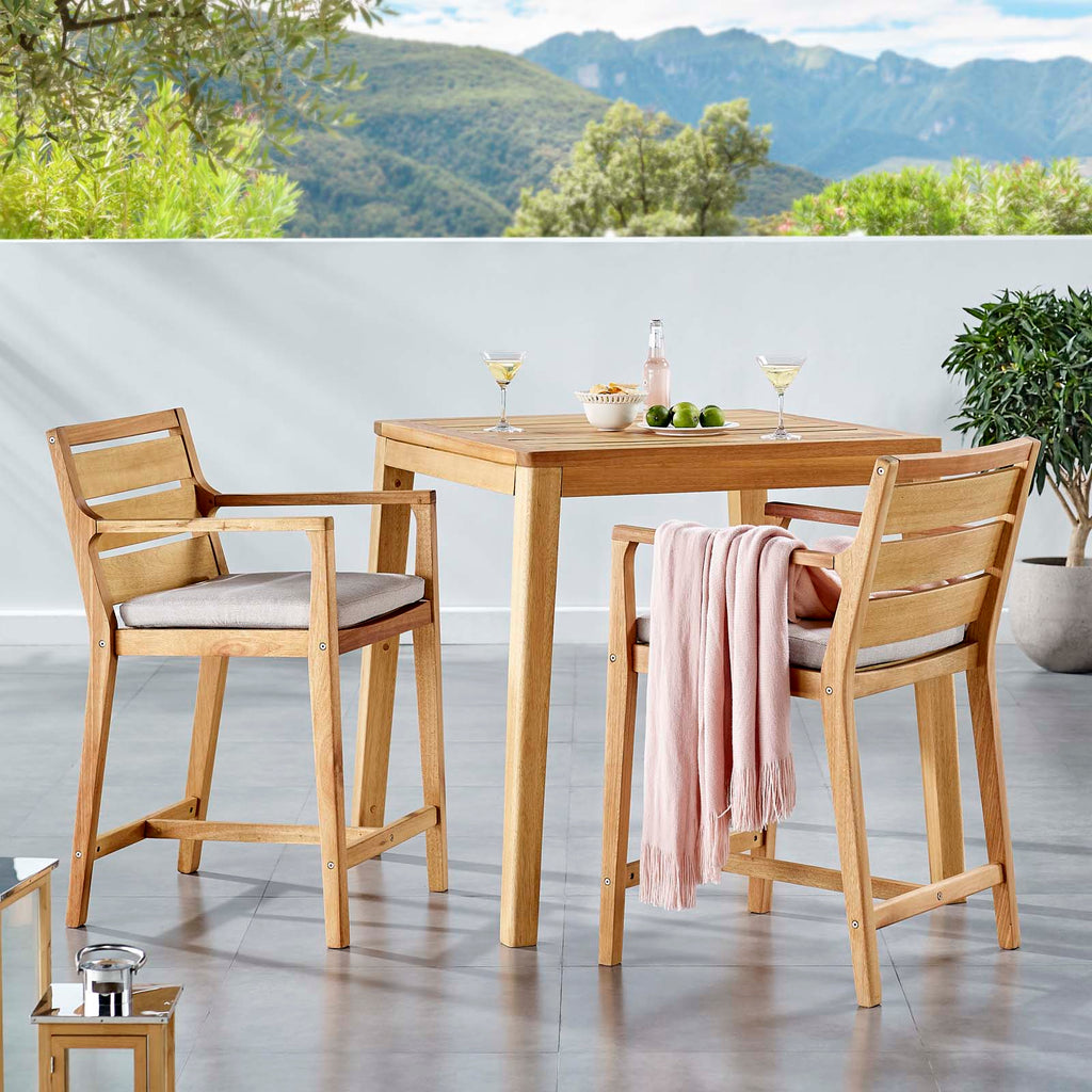 Portsmouth 3 Piece Outdoor Patio Karri Wood Bar Set