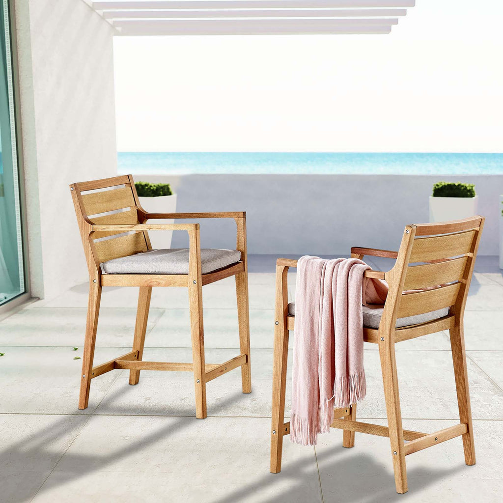 Portsmouth Outdoor Patio Karri Wood Bar Stool Set of 2