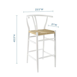 Amish Wood Bar Stool in White