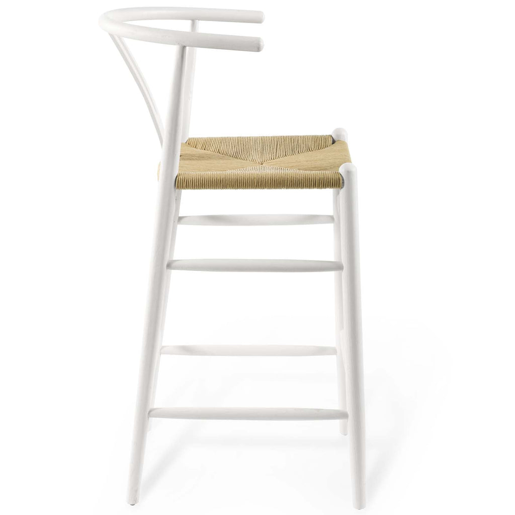 Amish Wood Bar Stool in White