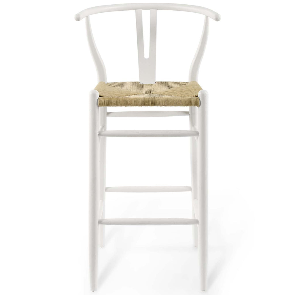 Amish Wood Bar Stool in White