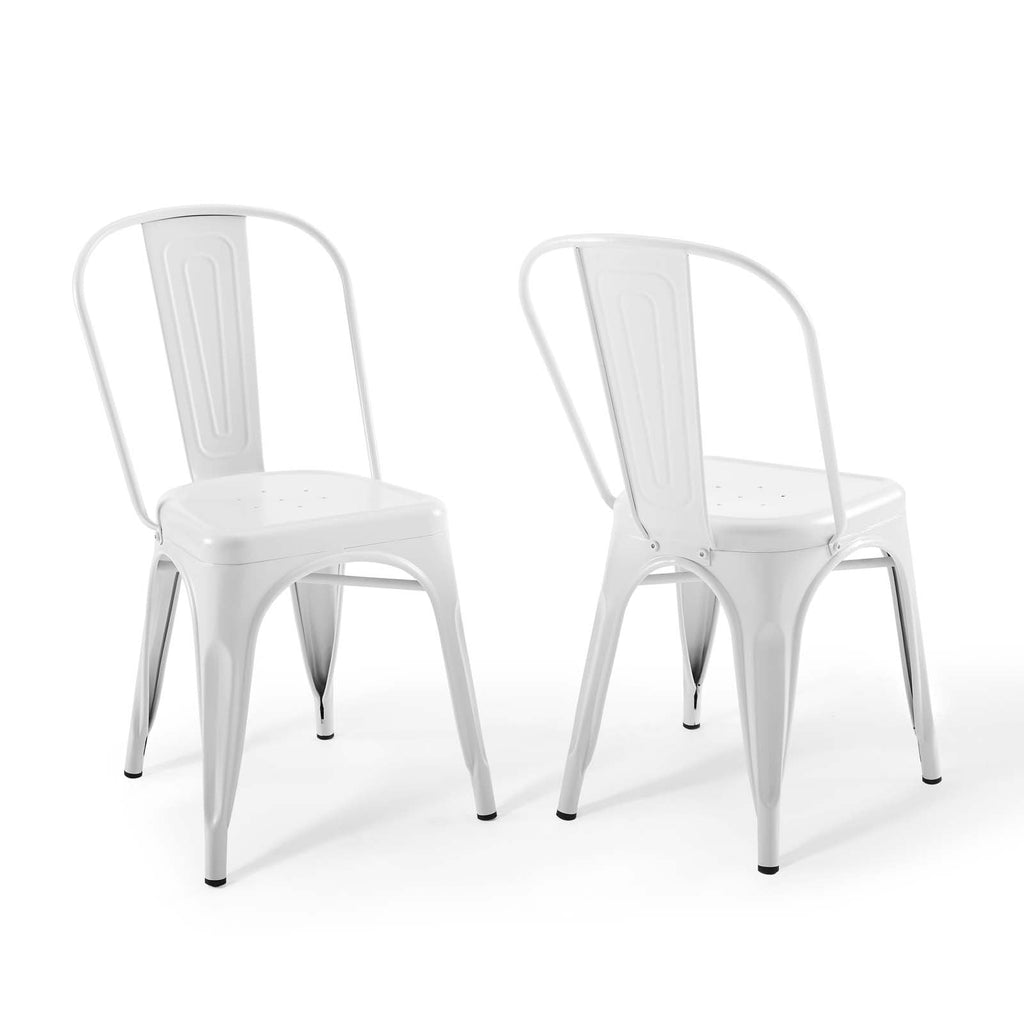 Promenade Bistro Dining Side Chair Set of 2 in White