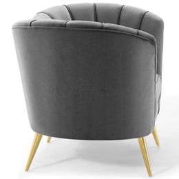 Opportunity Performance Velvet Armchair in Gray