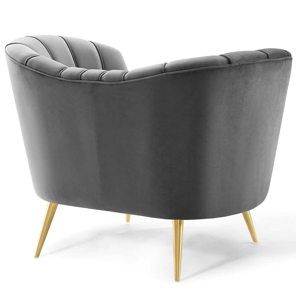 Opportunity Performance Velvet Armchair in Gray