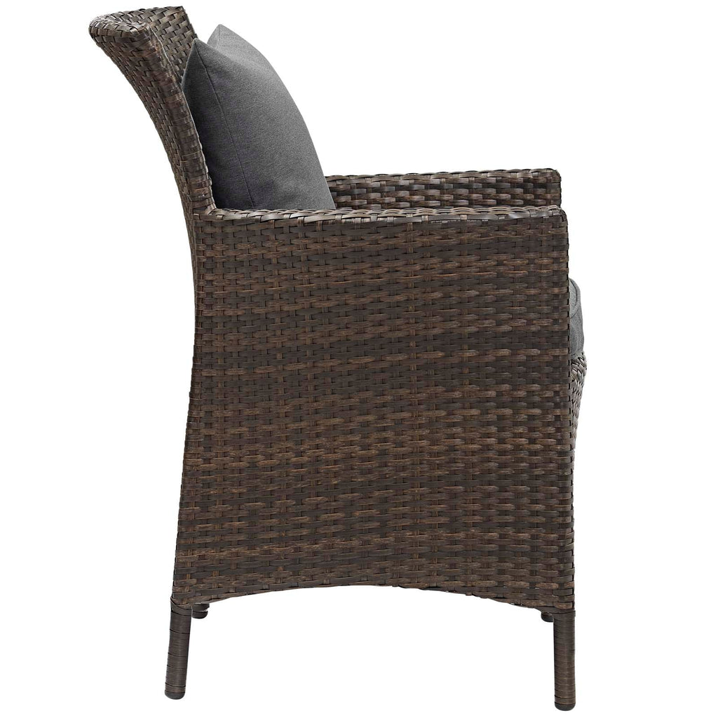 Conduit 5 Piece Outdoor Patio Wicker Rattan Set in Brown Charcoal-2