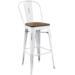 Promenade Bar Stool Set of 2 in White-3