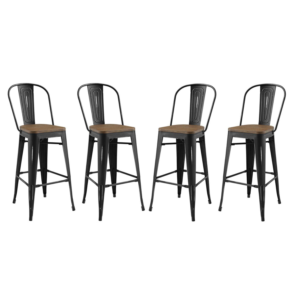 Promenade Bar Stool Set of 4 in Black-4