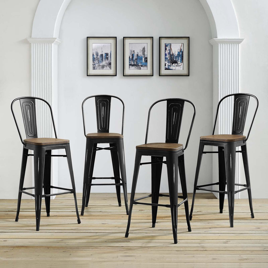 Promenade Bar Stool Set of 4 in Black-4