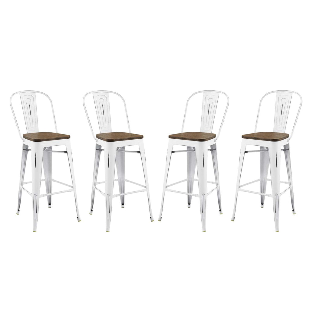 Promenade Bar Stool Set of 4 in White-3