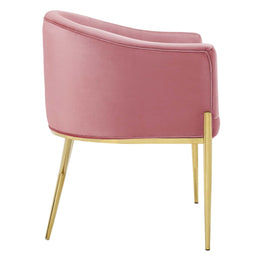 Savour Tufted Performance Velvet Accent Dining Armchair in Dusty Rose