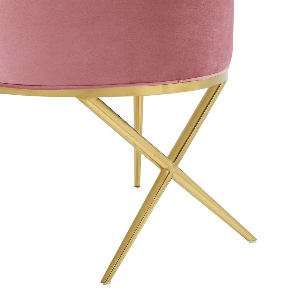 Savour Tufted Performance Velvet Accent Dining Armchair in Dusty Rose