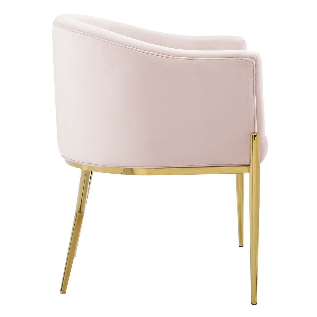 Savour Tufted Performance Velvet Accent Dining Armchair in Pink
