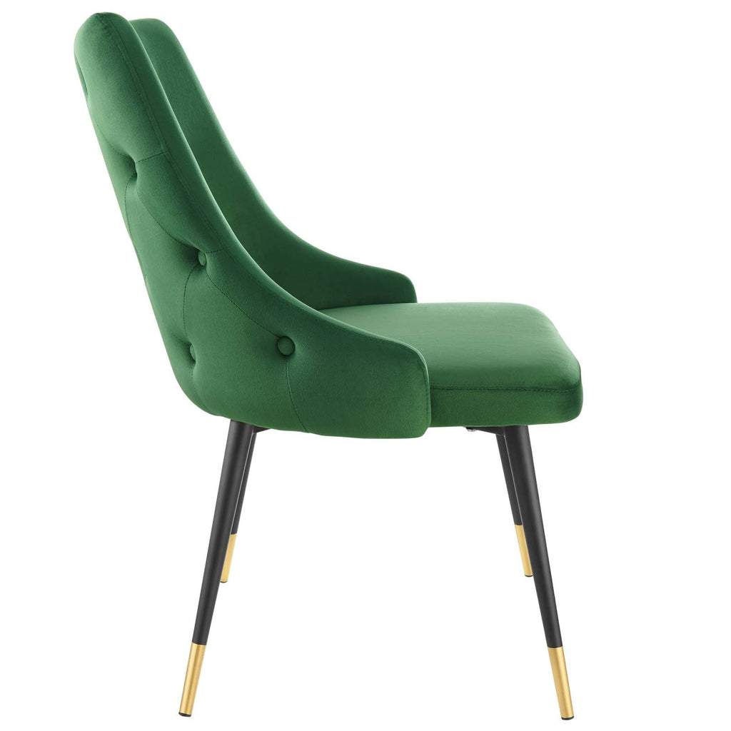 Adorn Tufted Performance Velvet Dining Side Chair in Emerald