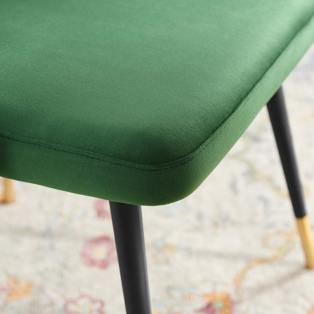 Adorn Tufted Performance Velvet Dining Side Chair in Emerald