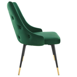 Adorn Tufted Performance Velvet Dining Side Chair in Green