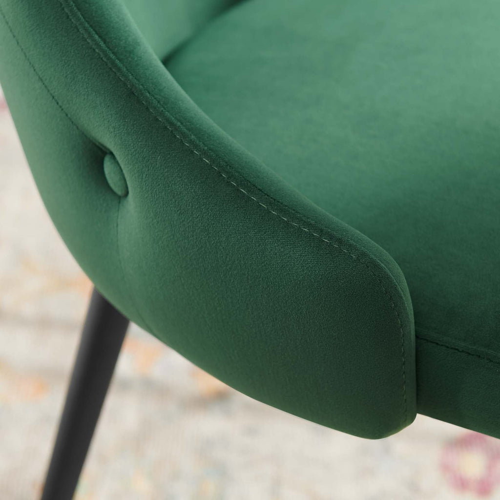 Adorn Tufted Performance Velvet Dining Side Chair in Green