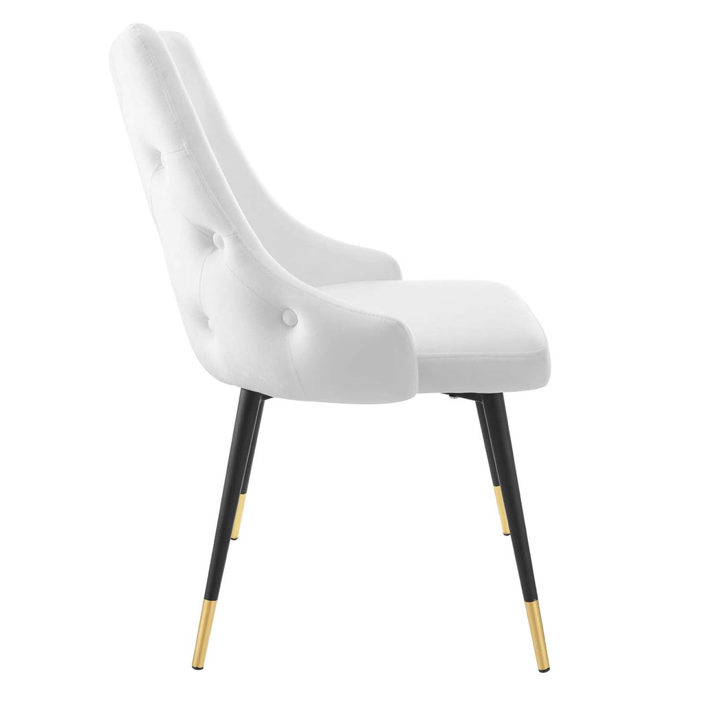 Adorn Tufted Performance Velvet Dining Side Chair in White