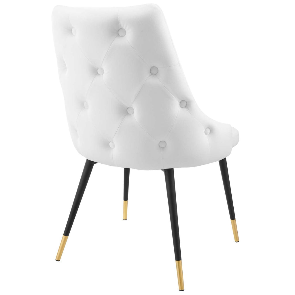 Adorn Tufted Performance Velvet Dining Side Chair in White