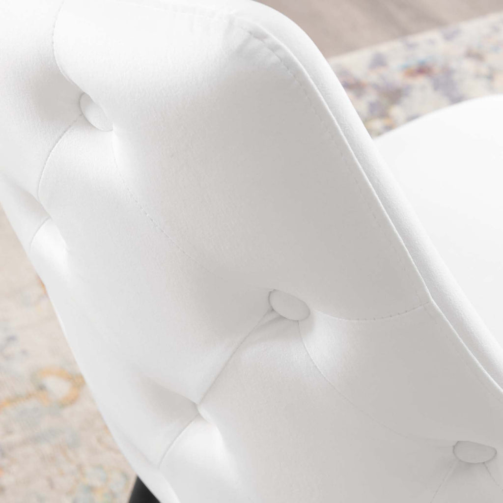 Adorn Tufted Performance Velvet Dining Side Chair in White