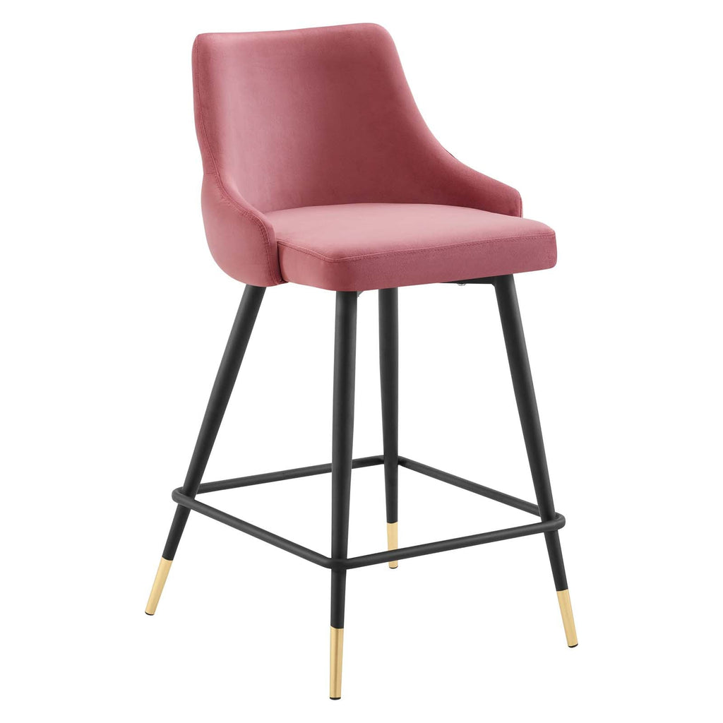 Adorn Performance Velvet Counter Stool in Dusty Rose