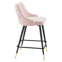 Adorn Performance Velvet Counter Stool in Pink