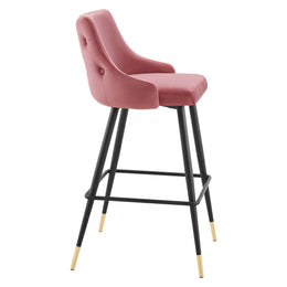 Adorn Performance Velvet Bar Stool in Dusty Rose