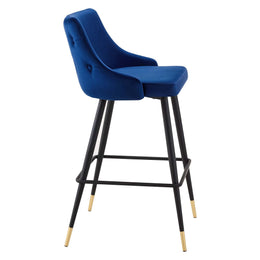 Adorn Performance Velvet Bar Stool in Navy